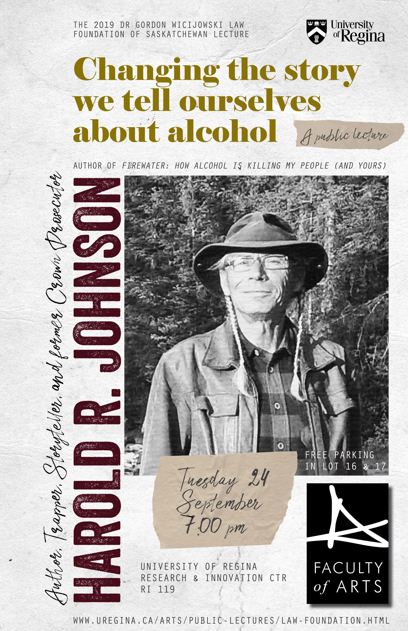 Poster for Dr. Gordon Wicijowski Law Foundation of Saskatchewan 2019 Lecture
